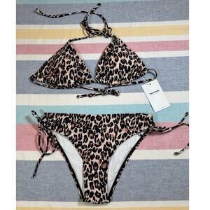 NWT Leopard Print String Bikini Size Small